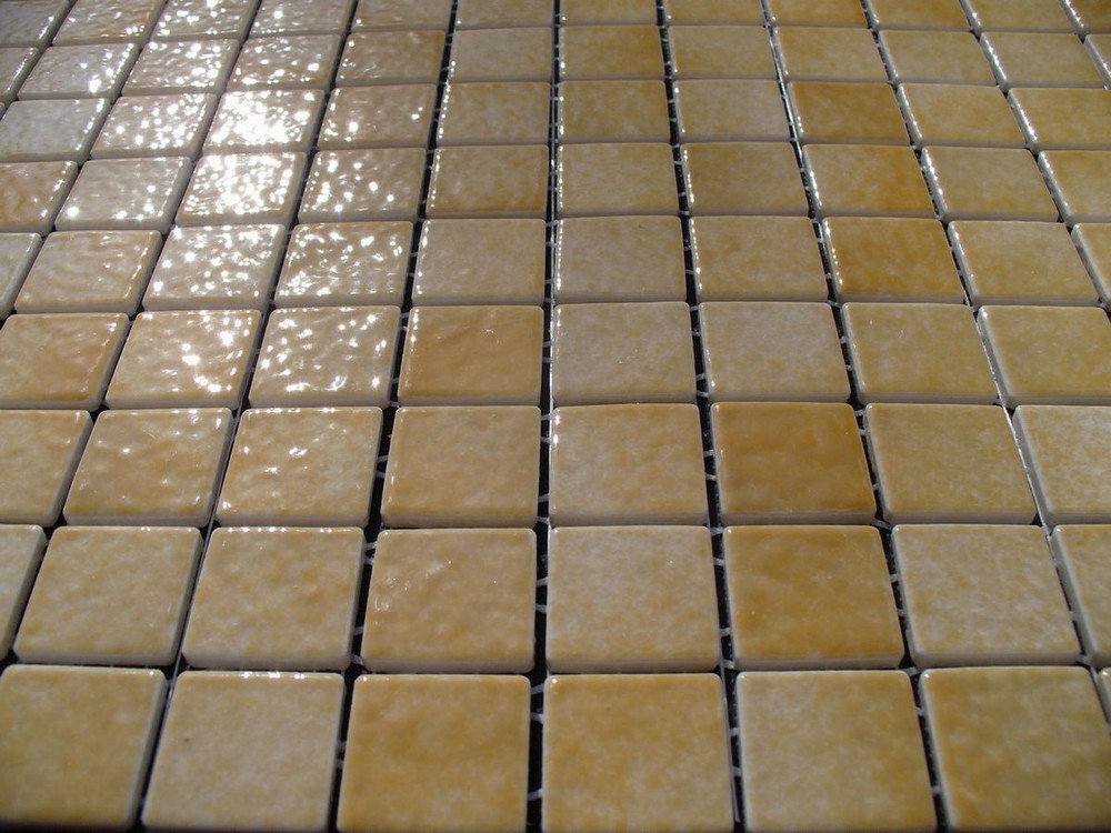 mozaika ceramiczna beżowo-żółta błyszcząca 2,5 x 2,5 cm camel AG13 - Briare
