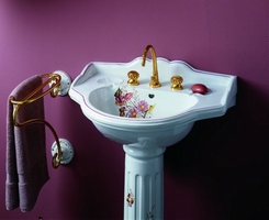 Umywalka ceramiczna Carla rcznie malowana - Herbeau Francja
