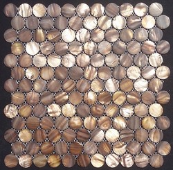 mozaika perowa brzowa okrg 2,5cm brown