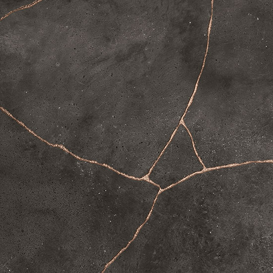 Fioranese Kintsugi Hibi Darkness czarny dekorowany gres na podłogi i ściany