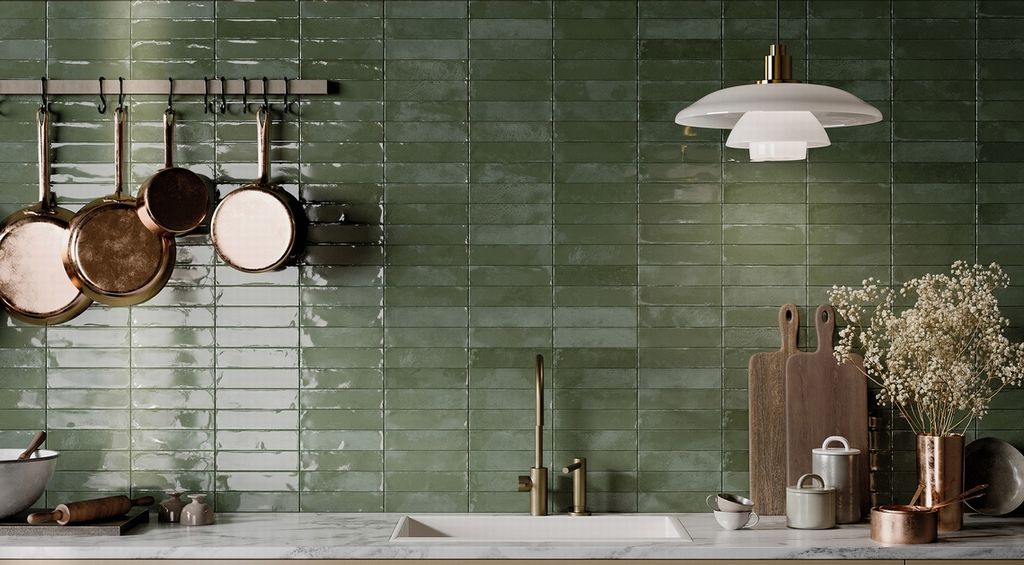 zielone cegiełki Marrakech Rondine Ceramiche