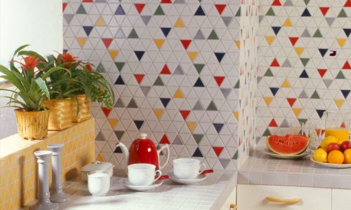 Trio mozaika ceramiczna porcelanowa trójkątna - Emaux de Briare