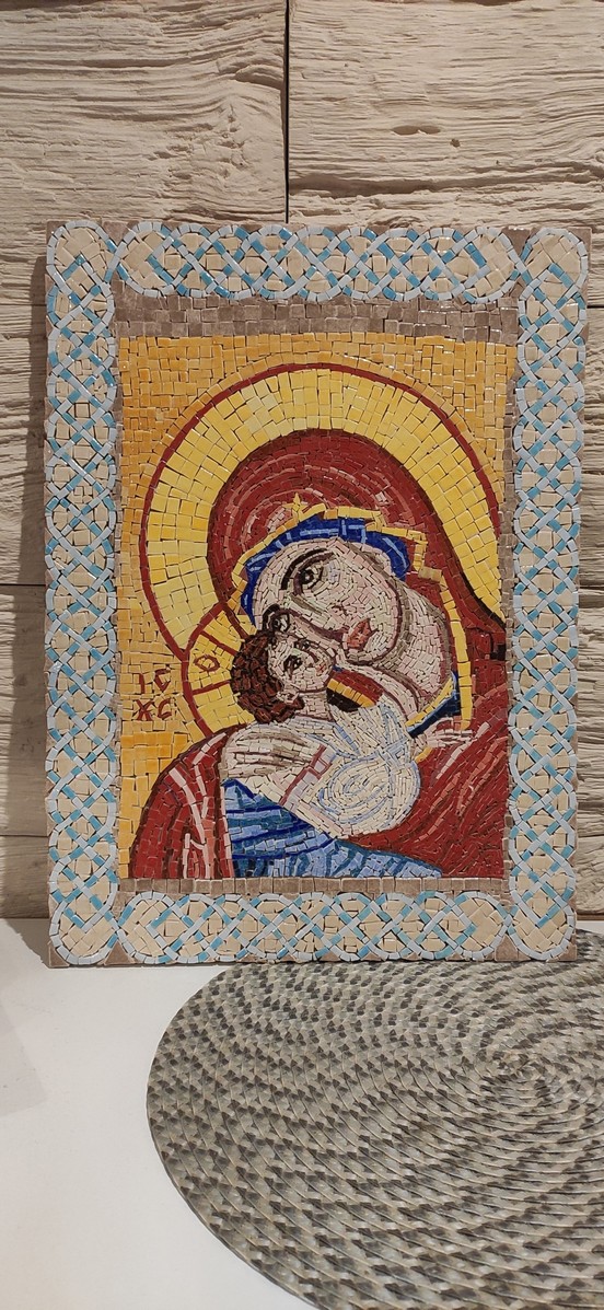 Mozaika artystyczna. Ikona z mozaiki Briare. Pan Mariusz Wójciński Mozaika artystyczna. Ikona z mozaiki Briare. Pan Mariusz Wójciński