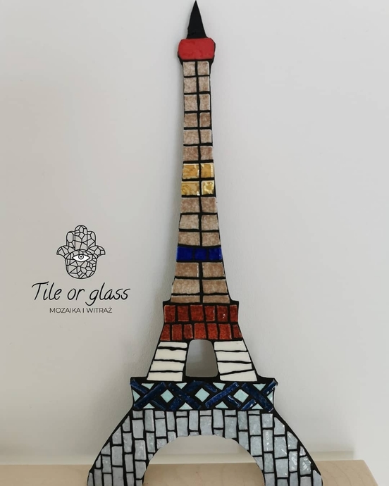 Mozaika artystyczna. Wieża Eiffel`a z mozaiki Briare. Pracownia ceramiczna Tile or Glass Mozaika artystyczna. Wieża Eiffel`a z mozaiki Briare. Pracownia ceramiczna Tile or Glass