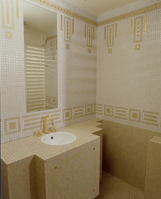 Mozaika Briare biało złota łazienka,  mozaika 2,5 x 2,5 cm seria harmonies