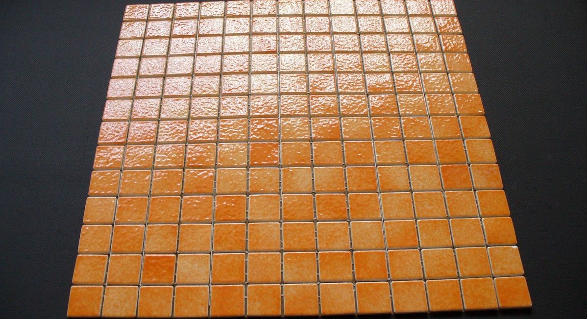 mozaika ceramiczna pomarańczowa błyszcząca 2,5 x 2,5 cm Mandarine AG39 - Briare