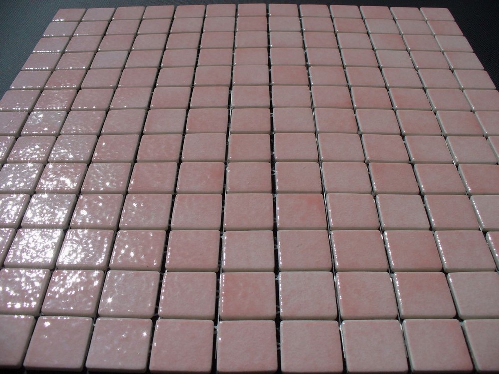 mozaika ceramiczna różowa błyszcząca 2,5 x 2,5 cm camelia AG71 - Briare