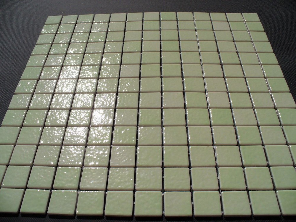 mozaika ceramiczna zielona jasna błyszcząca 2,5 x 2,5 cm bahia AG73 - Briare