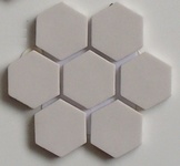 mozaika ceramiczna - porcelanowa heksagonalna kolor biały kredowy matowy - craie - producent: Emaux de Briare