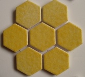 mozaika ceramiczna - porcelanowa heksagonalna żółta błyczcząca - genet - producent: Emaux de Briare