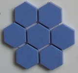 mozaika ceramiczna - porcelanowa heksagonalna niebieska matowa - lazuli - producent: Emaux de Briare