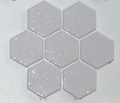 mozaika ceramiczna - porcelanowa heksagonalna biała błyczcząca - muguet - producent: Emaux de Briare