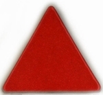 mozaika ceramiczna - porcelanowa trójkątna czerwona błyszcząca - coquelicot - producent: Emaux de Briare