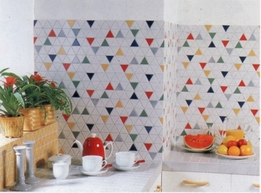 trio - mozaika ceramiczna - porcelanowa z trójkątów