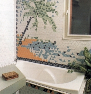 mozaika trójkątna - aranżacja łazienkowa