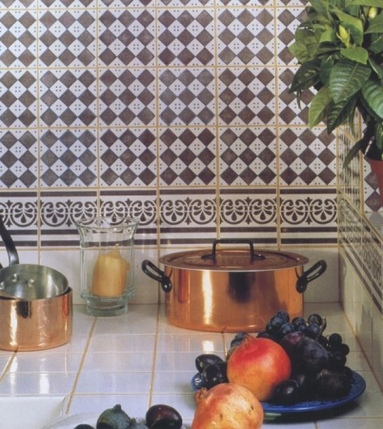 Carre płytka kuchenna seria Les Classiques dekoracja Carre Prune - gres emaliowany 11x11