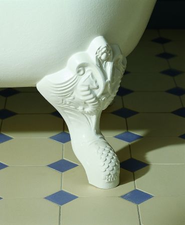 Noga żeliwna typu Hippocampes w białym kolorze Herbeau Francja
