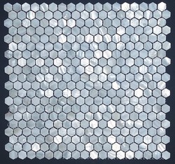 mozaika perłowa jasno szara heksagonalna 1,55 x 1,55cm panay