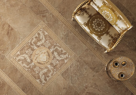 płytka marmuropodobna Versace Marble Marrone przykładowa aranżacja