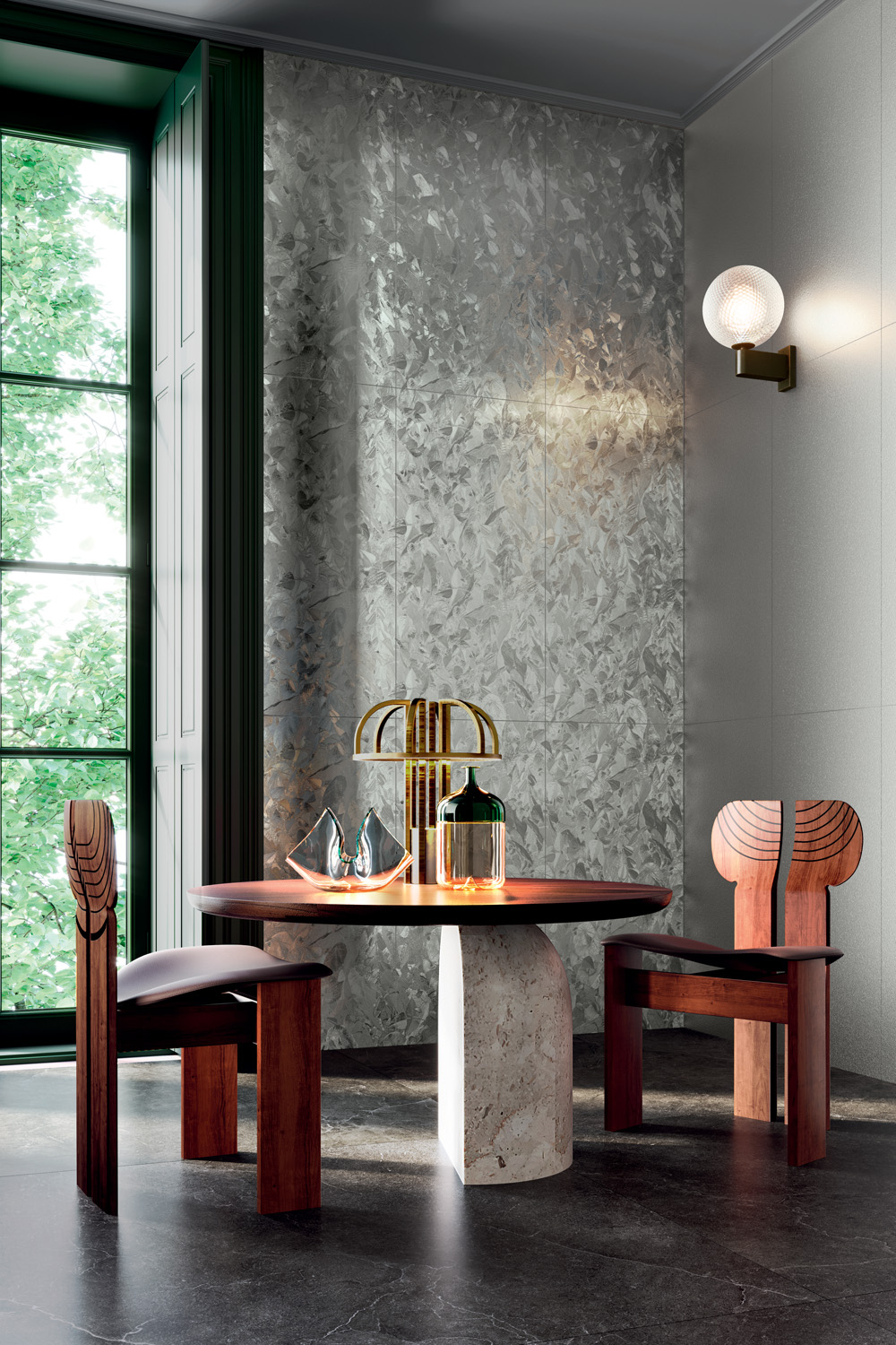 Cotto D`Este Wonderwall Silver Slab luksusowa srebrna płytka na ściany do wnętrz premium