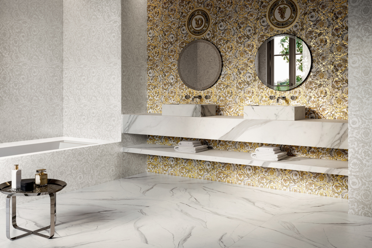 Luksusowe płytki dekoracyjne do łazienki - płytki dekoracyjne Versace Icons